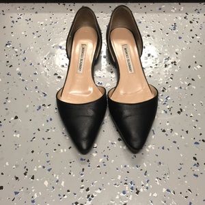Black Manolo Blahnik d’Orsay flats